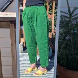 Big Bud Press | Pleated Trousers in Kelly Green | Size S